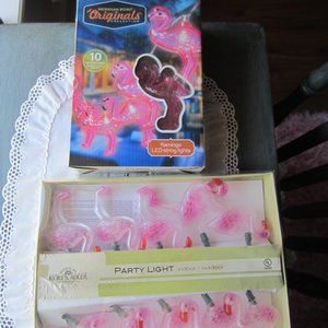 2 Sets of Flamingo String Lights--Adler Has Plug; Meridian Takes Batteries--NIB